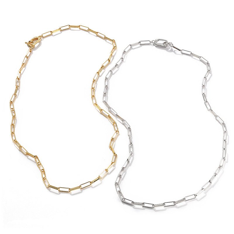 Alternating Bar Paperclip Chain Necklace - floysun
