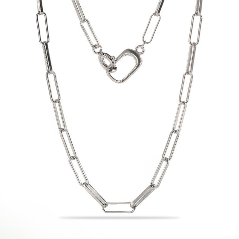 Alternating Bar Paperclip Chain Necklace - floysun