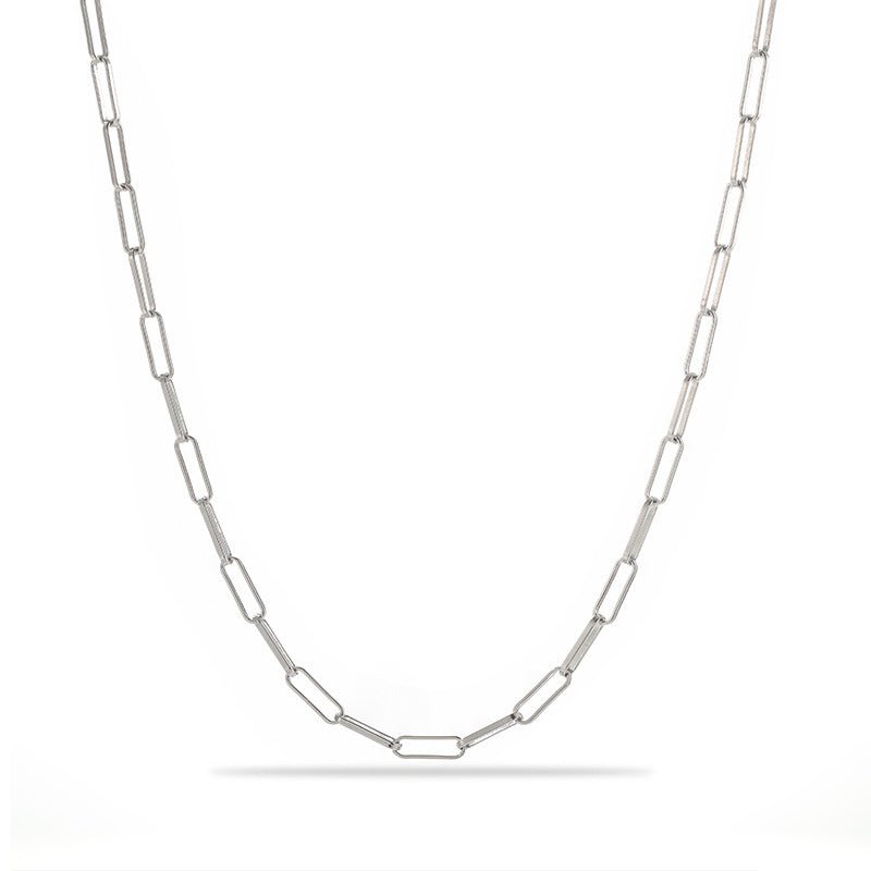 Alternating Bar Paperclip Chain Necklace - floysun