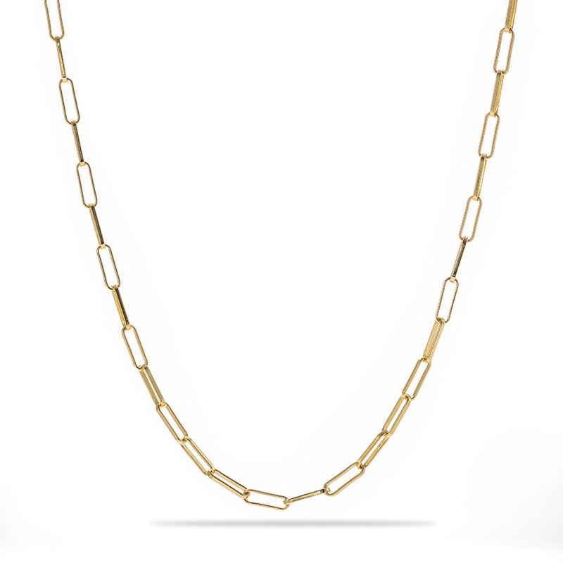 Alternating Bar Paperclip Chain Necklace - floysun