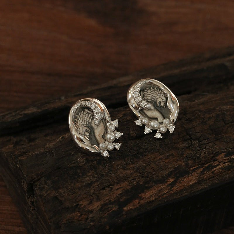 Ancient Coin Series 925 Sterling Silver Ancient Coin Earrings - floysun
