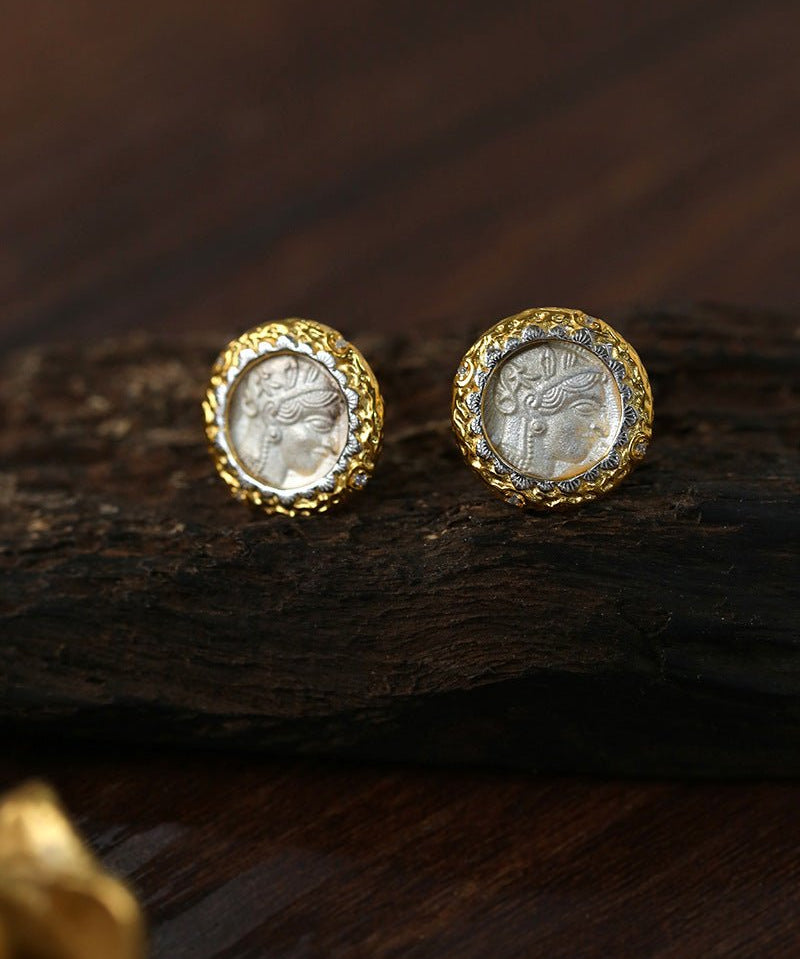 Ancient Coin Series Athena Goddess Coin Earrings Collection - floysun