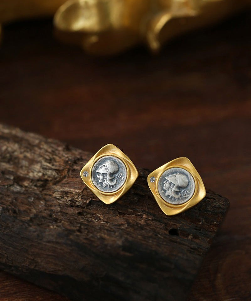 Ancient Coin Series Athena Goddess Coin Earrings Collection - floysun