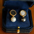 Ancient Greek Retro 925 Silver Coin Pearl Stud Earrings - Type H I - floysun