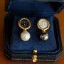 Ancient Greek Retro 925 Silver Coin Pearl Stud Earrings - Type H I - floysun