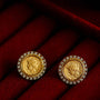 Ancient Greek Retro 925 Silver Coin Stud Earrings - Type E - floysun