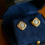 Ancient Greek Retro 925 Silver Coin Stud Earrings - Type G - floysun