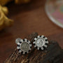 Ancient Greek Retro 925 Silver Coin Stud Earrings - Type K - floysun