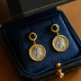 Ancient Greek Retro 925 Silver Coin Stud Earrings - Type N - floysun