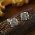Ancient Greek Retro Blue 925 Silver Coin Stud Earrings - Type L - floysun