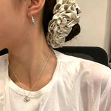 Angelite and Black Onyx Flower Bud Drop Earrings - floysun