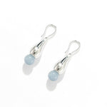Angelite and Black Onyx Flower Bud Drop Earrings - floysun