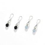 Angelite and Black Onyx Flower Bud Drop Earrings - floysun