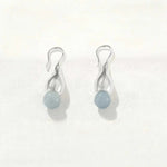 Angelite and Black Onyx Flower Bud Drop Earrings - floysun