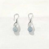 Angelite and Black Onyx Flower Bud Drop Earrings - floysun