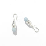 Angelite and Black Onyx Flower Bud Drop Earrings - floysun