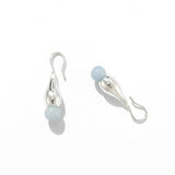 Angelite and Black Onyx Flower Bud Drop Earrings - floysun