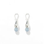Angelite and Black Onyx Flower Bud Drop Earrings - floysun