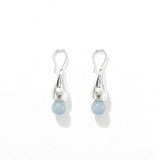 Angelite and Black Onyx Flower Bud Drop Earrings - floysun