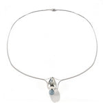 Angelite and Black Onyx Flower Bud Long Necklace - floysun