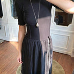 Angelite and Black Onyx Flower Bud Long Necklace - floysun