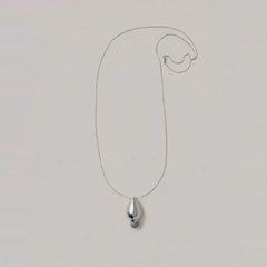Angelite and Black Onyx Flower Bud Long Necklace - floysun
