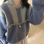 Angelite and Black Onyx Flower Bud Long Necklace - floysun