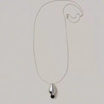 Angelite and Black Onyx Flower Bud Long Necklace - floysun