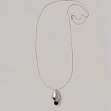 Angelite and Black Onyx Flower Bud Long Necklace - floysun