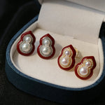 Angora Red Pearl Gourd Studs - floysun