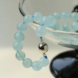 Aquamarine Beaded Necklace with Magnetic Clasp - floysun