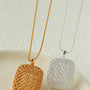Architectural Lattice Geometric Pendant Necklace - Modern Minimalist Grid Medallion Long Chain - floysun