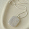 Architectural Lattice Geometric Pendant Necklace - Modern Minimalist Grid Medallion Long Chain - floysun