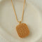 Architectural Lattice Geometric Pendant Necklace - Modern Minimalist Grid Medallion Long Chain - floysun