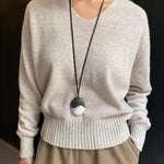 Artisan Black Ebony & Brushed Metal Long Necklace - floysun