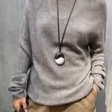 Artisan Black Ebony & Brushed Metal Long Necklace - floysun