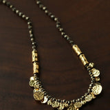 Artisan Hammered Coin Charm Natural Stone Beaded Necklace - floysun