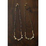 Artisan Hammered Coin Charm Natural Stone Beaded Necklace - floysun