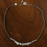 Artisan Hammered Coin Charm Natural Stone Beaded Necklace - floysun