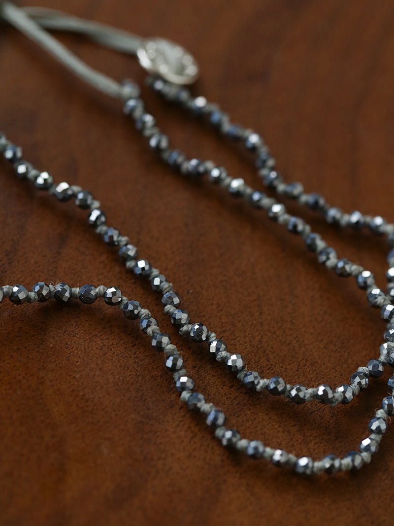 Artisan Hammered Coin Charm Natural Stone Beaded Necklace - floysun