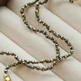 Artisan Hammered Coin Charm Natural Stone Beaded Necklace - floysun