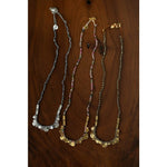 Artisan Hammered Coin Charm Natural Stone Beaded Necklace - floysun