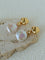 Artistic Irregular Sculpt Metal Baroque Pearl Dangle Earrings - floysun