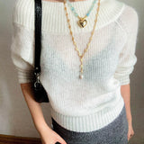 Asymmetric Aquamarine Heart Pendant Necklace - floysun