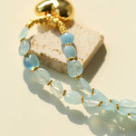 Asymmetric Aquamarine Heart Pendant Necklace - floysun