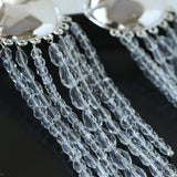 Asymmetric Polished Silver Leaf Long Tassel Earrings - floysun