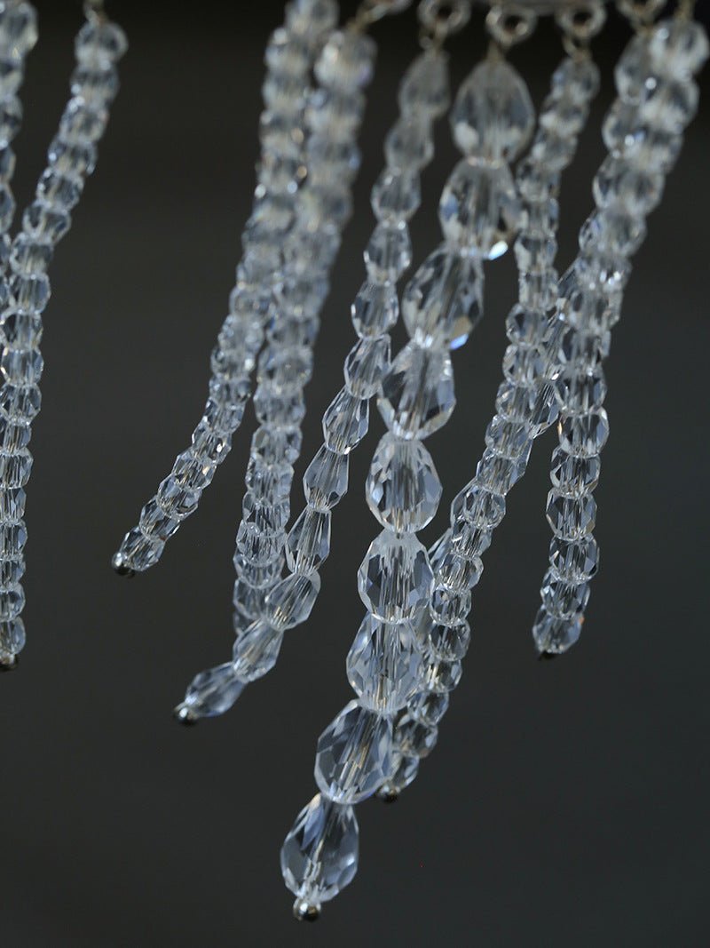 Asymmetric Polished Silver Leaf Long Tassel Earrings - floysun