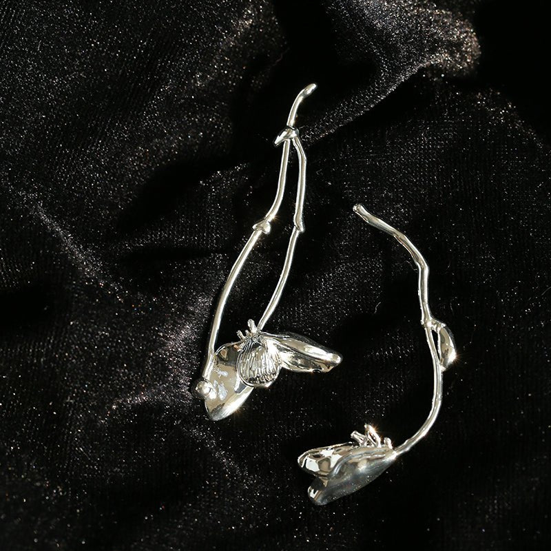 Asymmetrical Lotus Drop Earrings - floysun