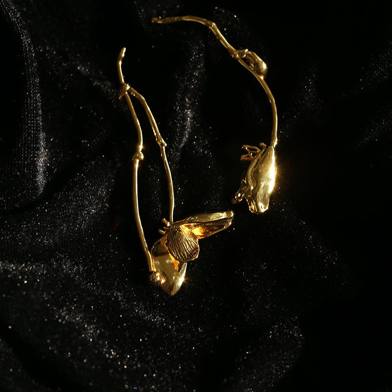Asymmetrical Lotus Drop Earrings - floysun