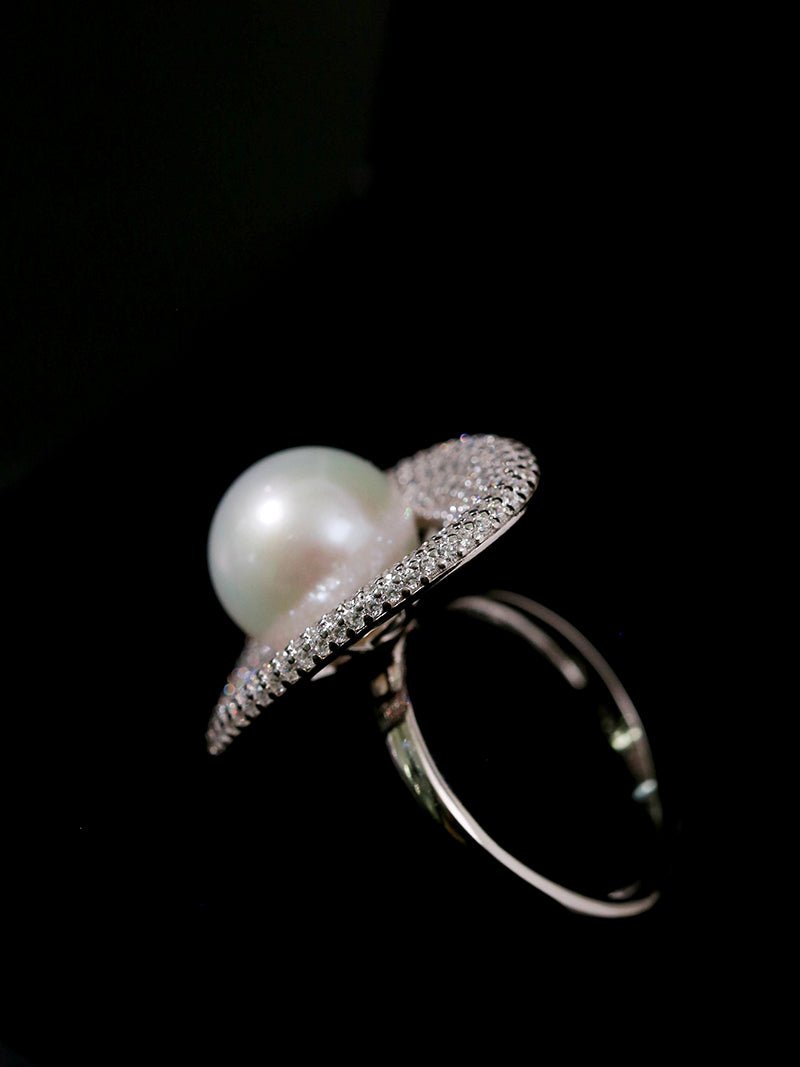 Aurora Edison Pearl Adjustable Ring - floysun